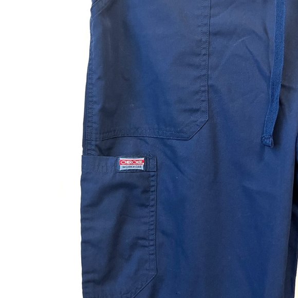 Cherokee Workwear Women's 4 Pocket Low Rise Drawstring Cargo Scrub Pants - Picture 2 of 16